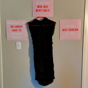 Lingerie dress with black silk dress underneath